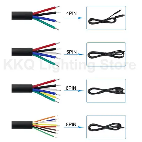 4pin 5pin 6pin 8pin Male to Female Cord Car DVR Camera Extension connector Cables HD Monitor Vehicle Rear View Camera Wire K5 8 best sales wire rear camera 8 pin - №6