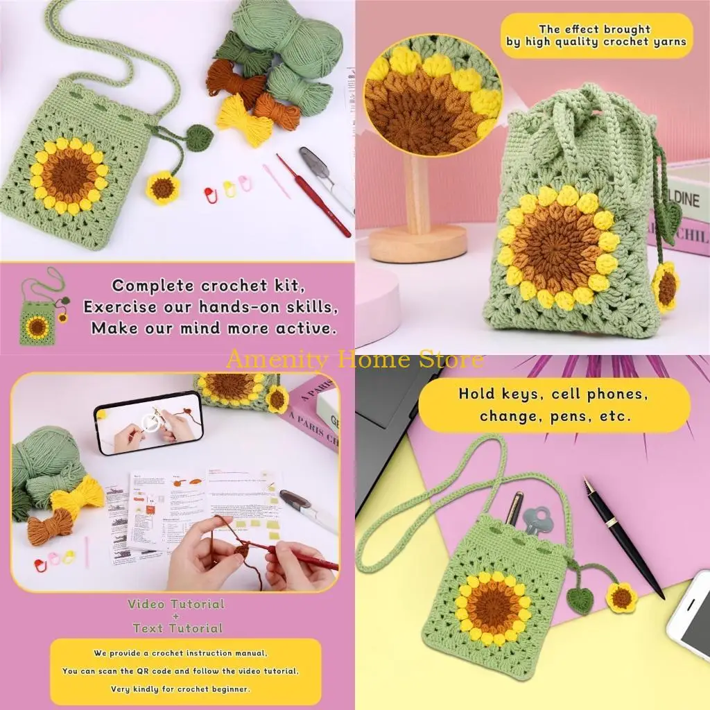 

F26c подсолнутые наборы для вязания крючком с английски