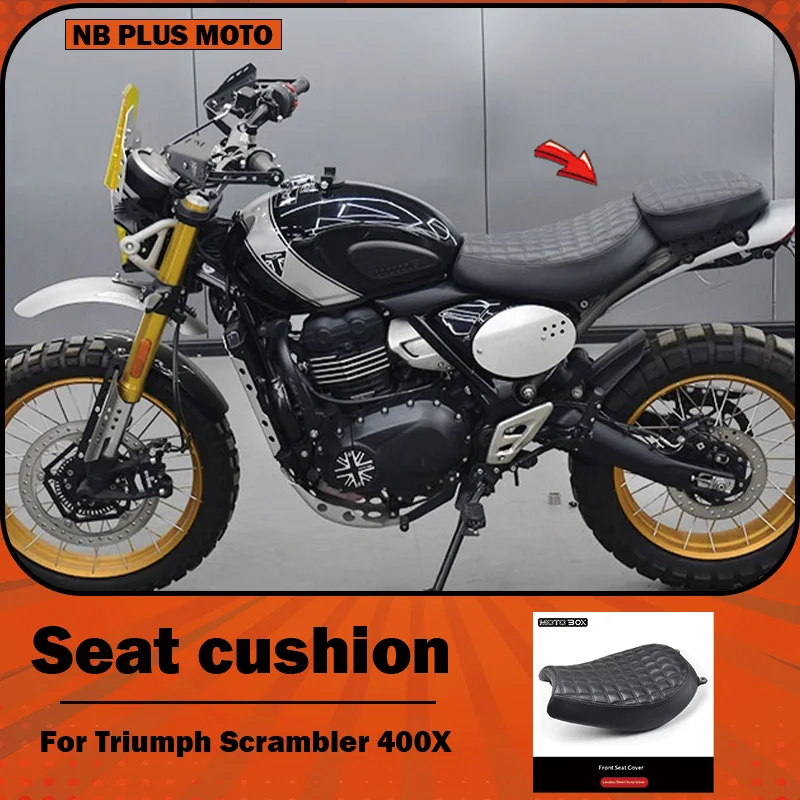 【Premium】For Triumph 400X modification: Thicker front and rear seat covers, soft and retro in design. Sun-protective front seat