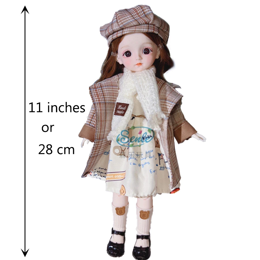30 cm Puppe mit Kleidung für Kinderspielzeug Mädchen 6 bis 10 Jahre 1/6 Kleidung für BJD-Puppen Puppenhaus-Zubehör – Detail 1