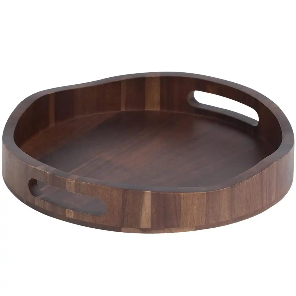 

High-quality bamboo and wood oval single-layer modern durable multi-functional kitchen utensils tray polished surface