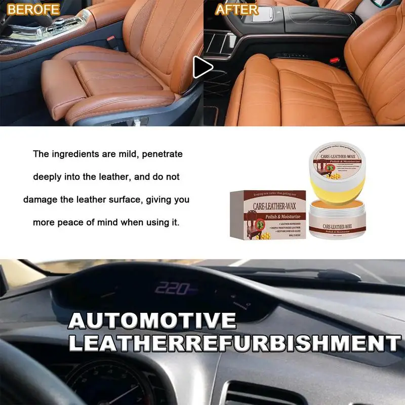 80g Leather Renovation Care Wax Natural Leather Conditioner Sofa Leather Shoes Cleaner Furniture Salve Waterproofing Beeswax