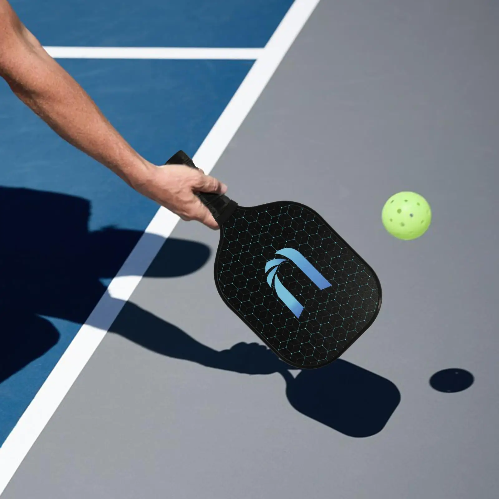 Pickleball Paddle durável com aperto antiderrapante, remo portátil, suprimentos esportivos