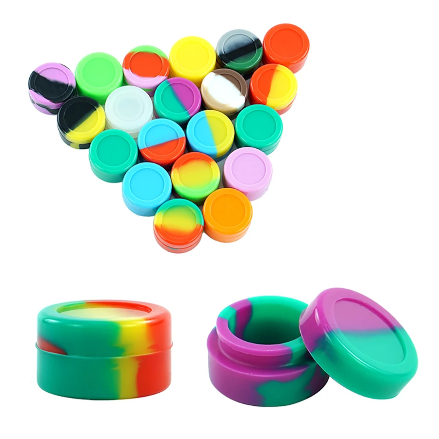 9 Pcs Non-stick Silicone Jar, Slicks Bottle, Logo Customization, Storage Can for Wax Oil Cosmetic, Wholesale, 5ml