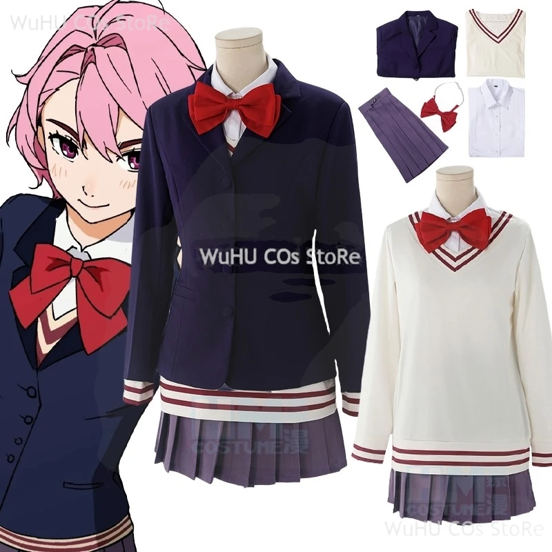 Aira Shiratori Cosplay Costume Wig Anime Dandadan School JK Uniform Dress Skirt Stockings Momo Ayase Halloween Party Girls Women