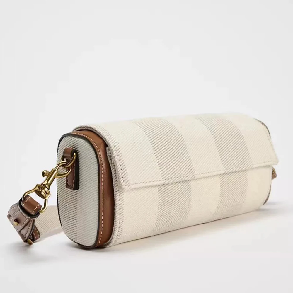 Fashion Designer Purses and Handbags Canvas Cover Shoulder Bag Barrel-shaped Crossbody Bags for Women 2025 New Clutch Women Bag