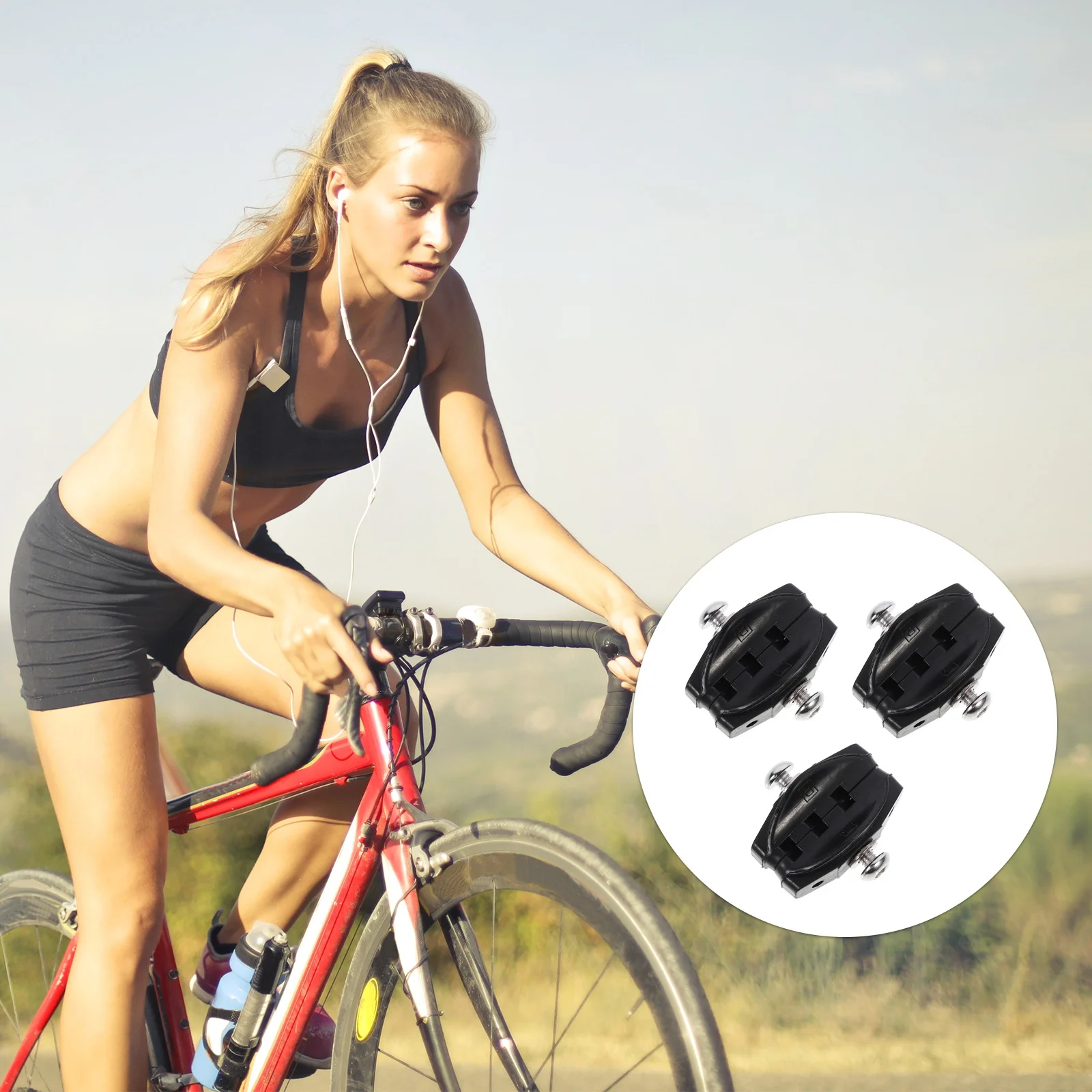 

3Pairs Bike Brake Pads Rubber Mountain Bicycle Brake Blocks Strong Adhesion Effective Heat Oil Resistant Easy Installation