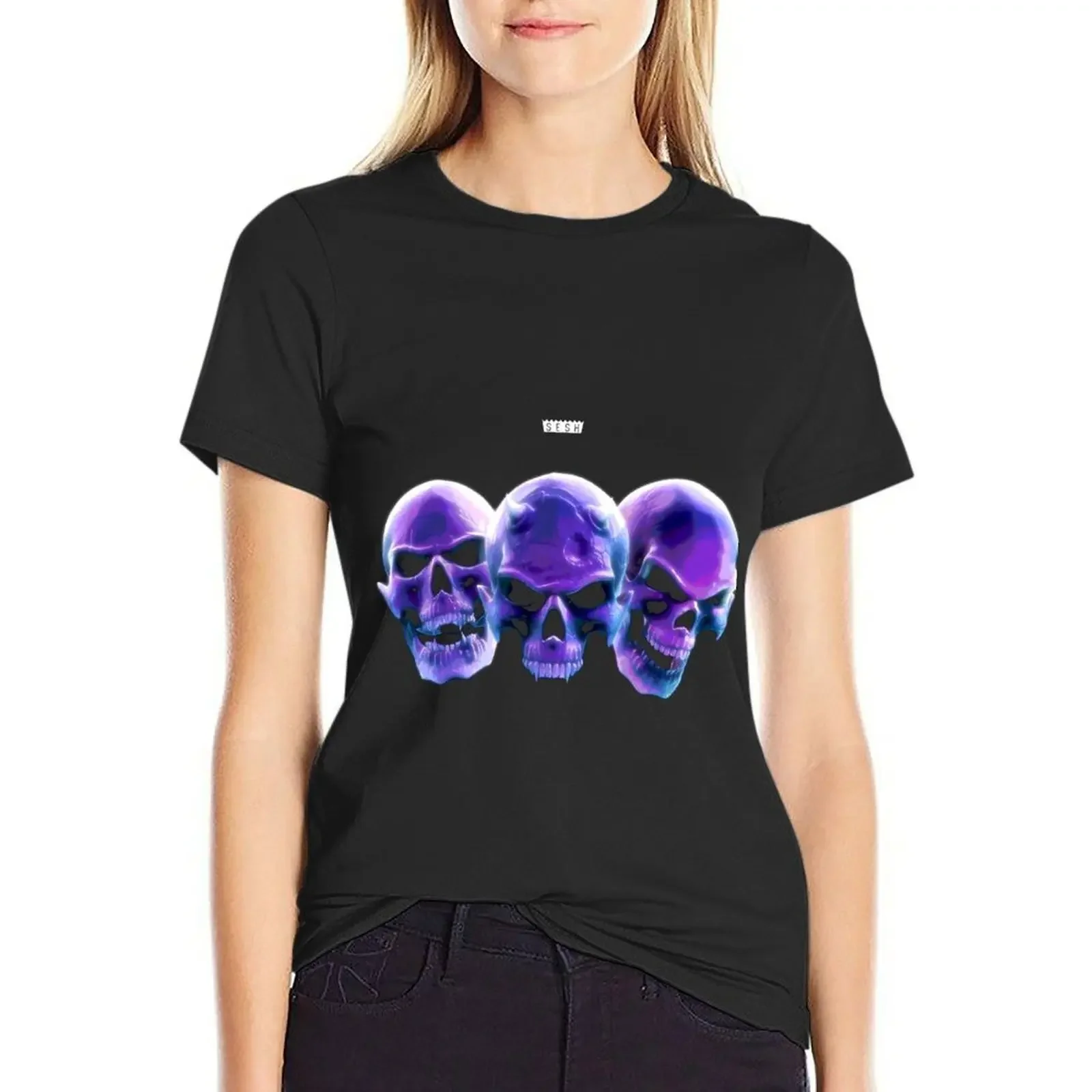 

PURPLE SESH SKULLS T-Shirt tees cute tops graphics animal print shirt for girls T-shirts for Women