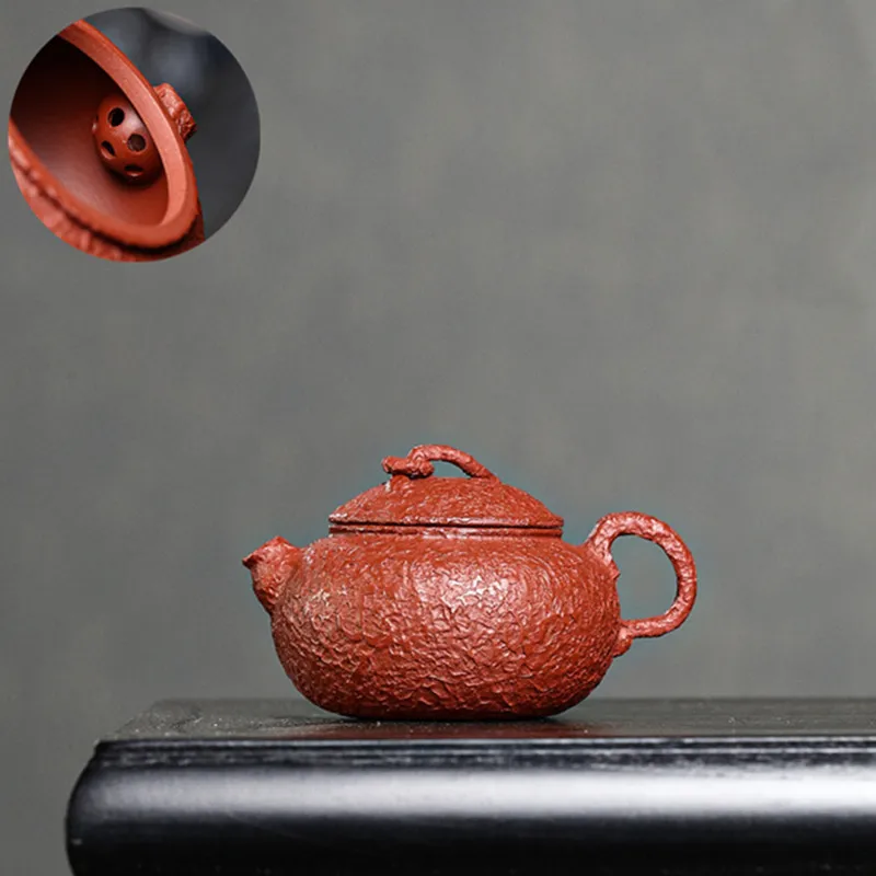 110ml Handmade Yixing Purple Clay Teapot Dahongpao Ball Hole Filter Tea Pot Raw Ore Zisha Kettle Home Beauty Tea Infuser