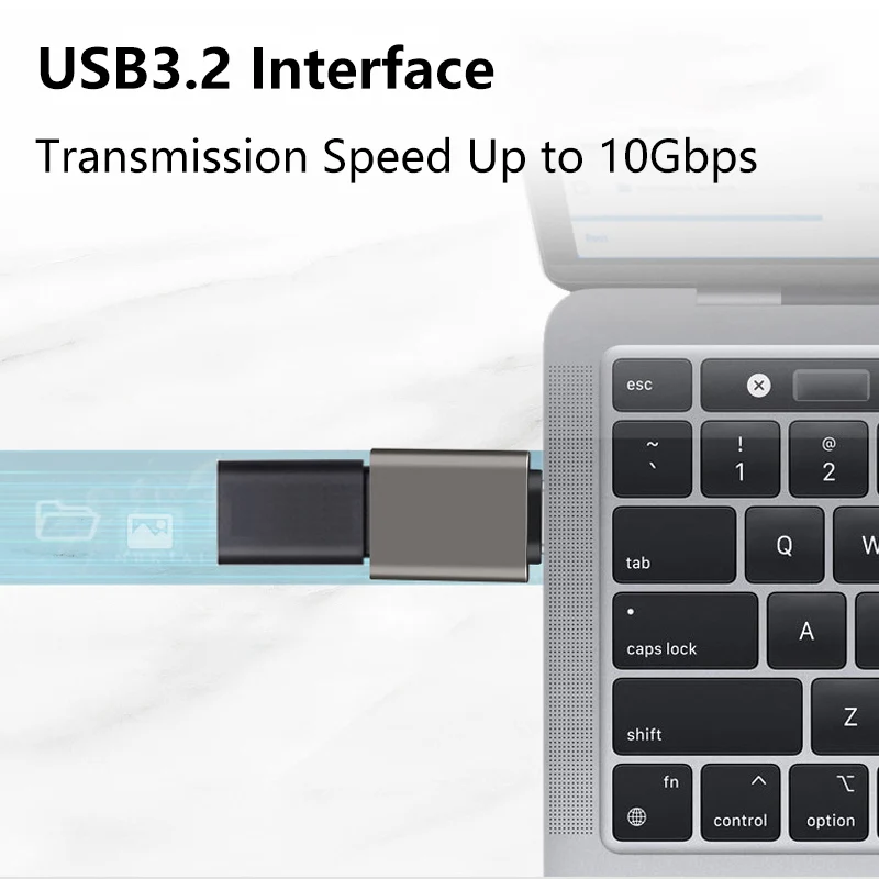 60W 3A USB 3.2 TO Type C อะแดปเตอร์แปลง typec ตัวผู้เป็น USB ตัวเมียชาร์จข้อมูลได้อย่างรวดเร็วสำหรับพีซีแล็ปท็อป Xiaomi Huawei