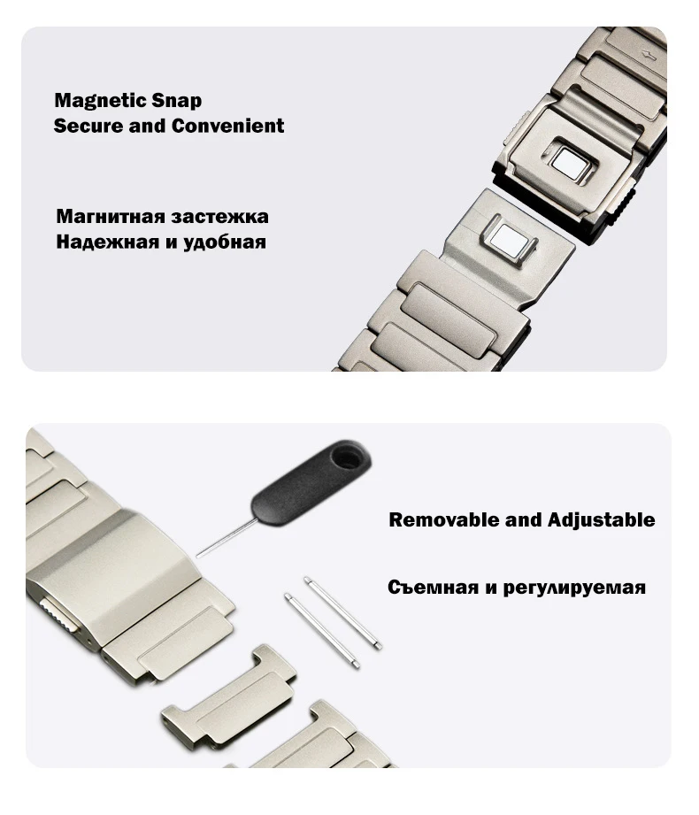 22mm Titanium Strap for Huawei Watch 5 GT6/5 Pro GT6/5 46mm Universal  Bussiness Titanium Magnetic Wrist Band for Huawei GT6 5