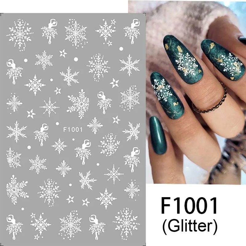 Sparkly Glitter Decalque Do Prego, Etiqueta Do Pinho Do Inverno, Árvore Refletiva Do Xmas, Design De Pó Brilhante, Manicure Francês Do Floco De Neve, Pó, Sliders