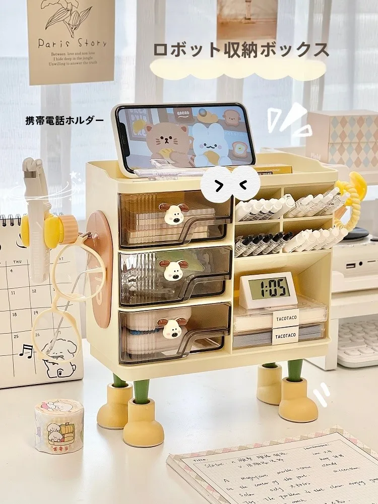 

Desktop Organizer Box Office Supply Storage Ra Student Dormi Workstation Paper Clip Pen arpener Bookelf Holder