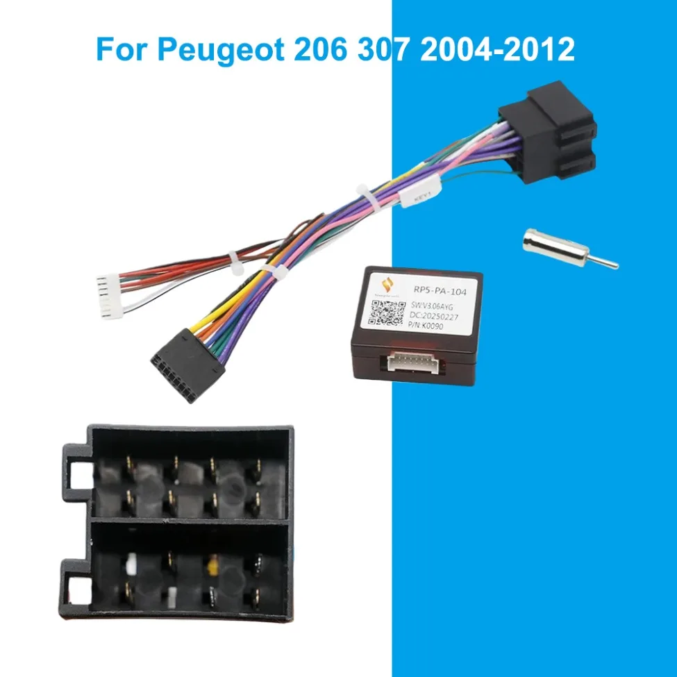 Simple Soft Car Wiring Harness Adapter Canbus Box Decoder RP5-PA-104 Android Radio Power Cable For Peugeot 206 307 2004-2012