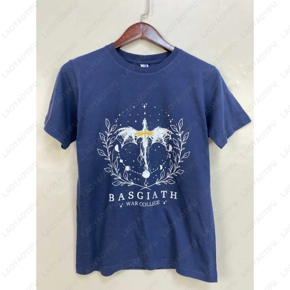 Fourth Wing Double-Sided TShirt Basgiath War College T-Shirt Women Tshirts High Quality Cotton Short Sleeve Graphic Vintage Tee