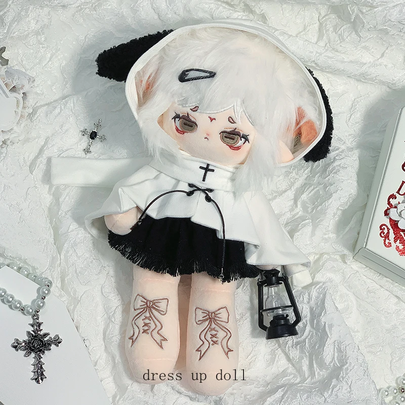 

Retro Nun Dust Coat Sets Tops Fluffy Hemmed Skirt Cloak Outfit Costume For 20/30cm Doll Accessories Doll's Clothes Gift