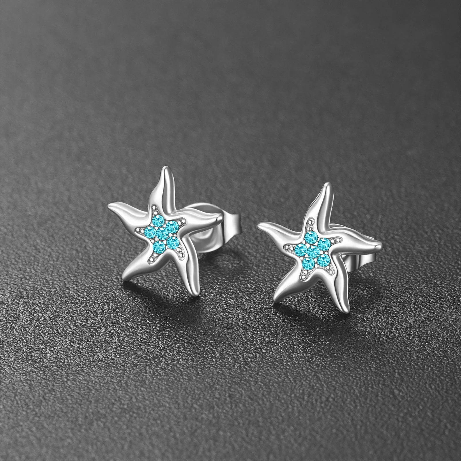 Eueavan 3D-Ohrringe mit Strasssteinen in Form von Seesternen, im Ozean-Stil, mit aufgesetzten Kristallen, Schmuck aus Edelstahl für Damen, Geschenk, Großhandel. – Detail 3