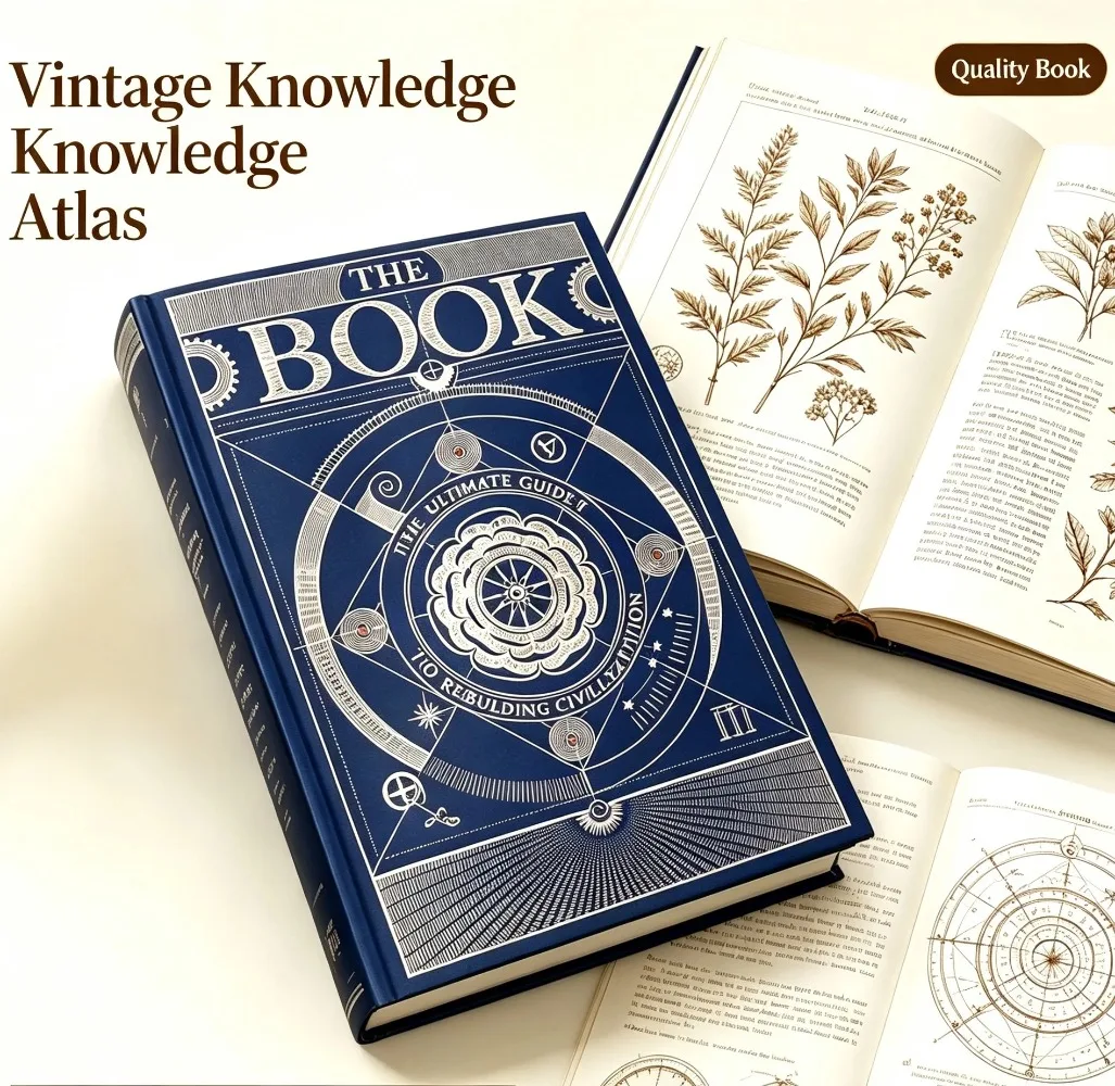 The Book Rebuilding Civilization Guide, Full Color Illustrated Hardcover Science Encyclopedia For Collection