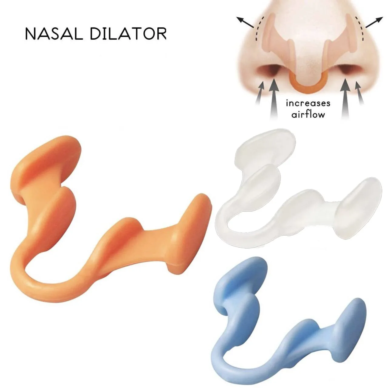 Reusable Silicone Nasal Dilator Snoring Relief Nose Clip Nasal Expander Improve Breathing for Men Women Sleep