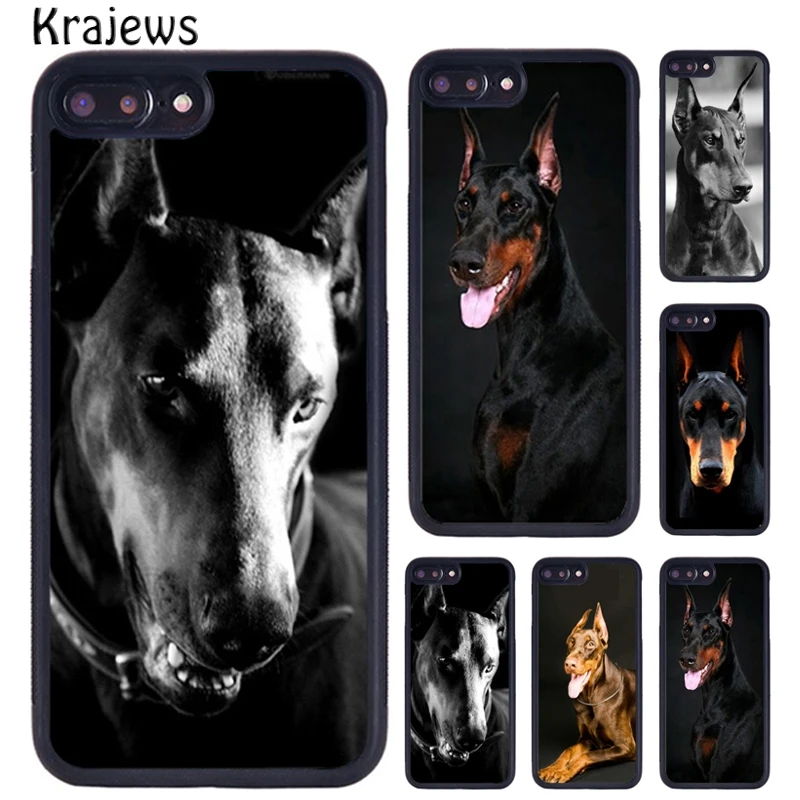 Krajews Doberman Pinscher Dog Pattern Phone Cases For iPhone 16 15 14 XR XS 11 12 mini 13 Pro MAX Plus cover coque