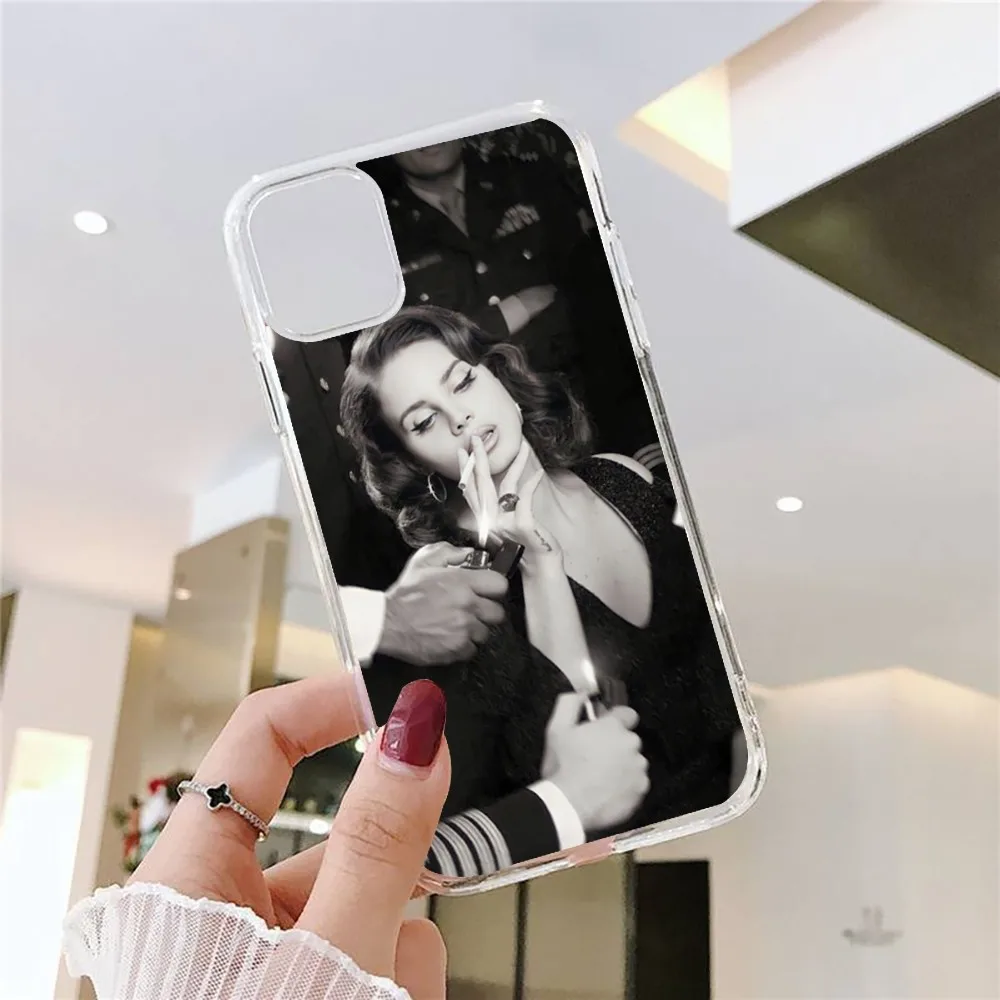 Rey Hot Singer L-Lana Del Phone Case For Iphone 15 11 13 14 Pro Max 7 8 Plus X Xr Xs Max Se2020 12mini Transparent Cover