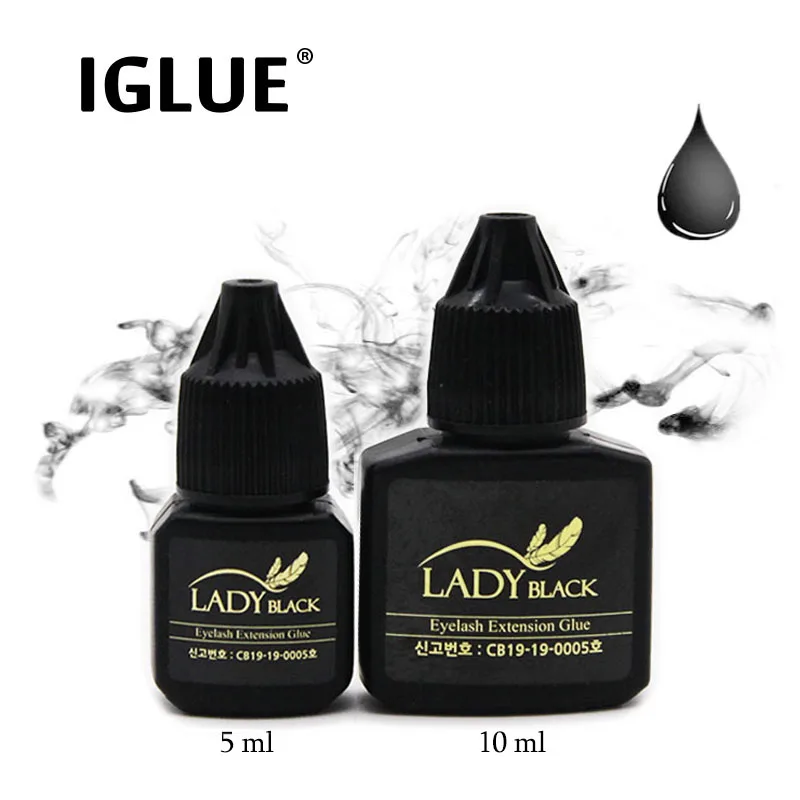 IGLUE Lady Black Glue For Fake Eyelash False Extension Supplies Glue 5ml Black Cap Adhesive Makeup Beauty Tool Korea Lava Lash