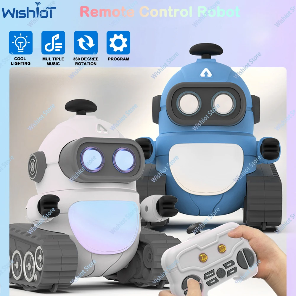 2.4G Remote Control Robot Dance Move Programable Colorful LED Lights Music Song Play Play Smart Robot Toys Kids Gift Christmas