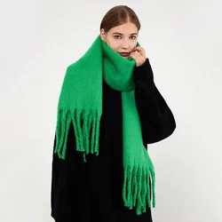 28-kleuren sfeer zachte wasachtige dikke baard mohair sjaal dames winter warm imitatie kasjmier effen kleur sjaal