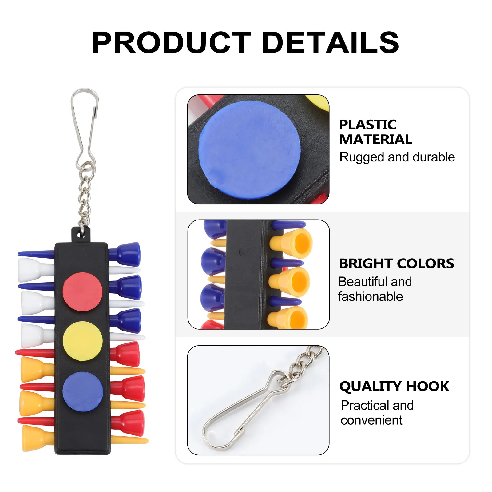 

2 Sets Mini Tee Holders Durable Compact Golf Training Accessories Portable Keychain Hooks Lightweight Creative Design For Bags