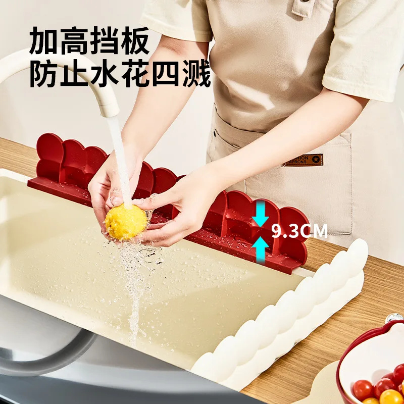 Silicone sink splash guard, kitchen sink anti-splash baffle, new style washbasin and sink edge water barrier strip