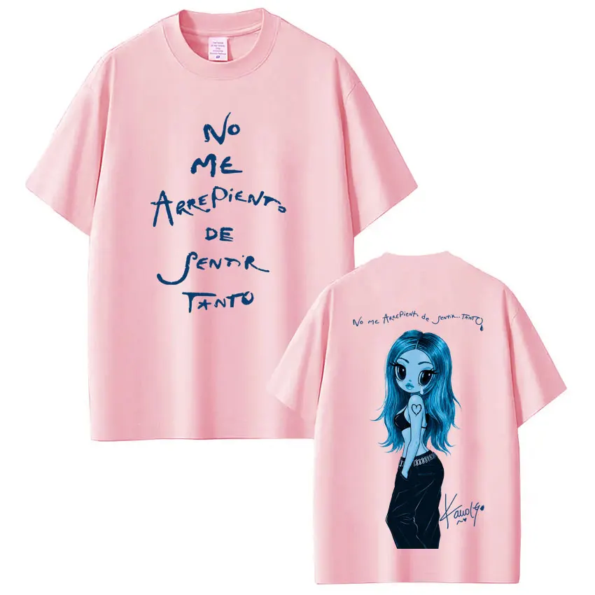 Karol G No Me Arrepiento De Sentir Tanto Album 2026 T-Shirt für Männer und Frauen, Mode Hip Hop Baumwolle Lässiges Oversized T-Shirt Streetwear – Detail 4