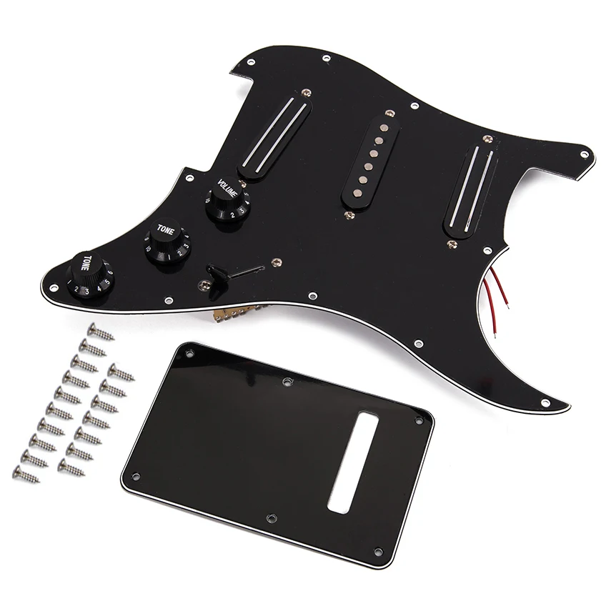 

Black 3-Ply Sss Dual Rail Pickups Loaded Prewired Guitar Pickguards