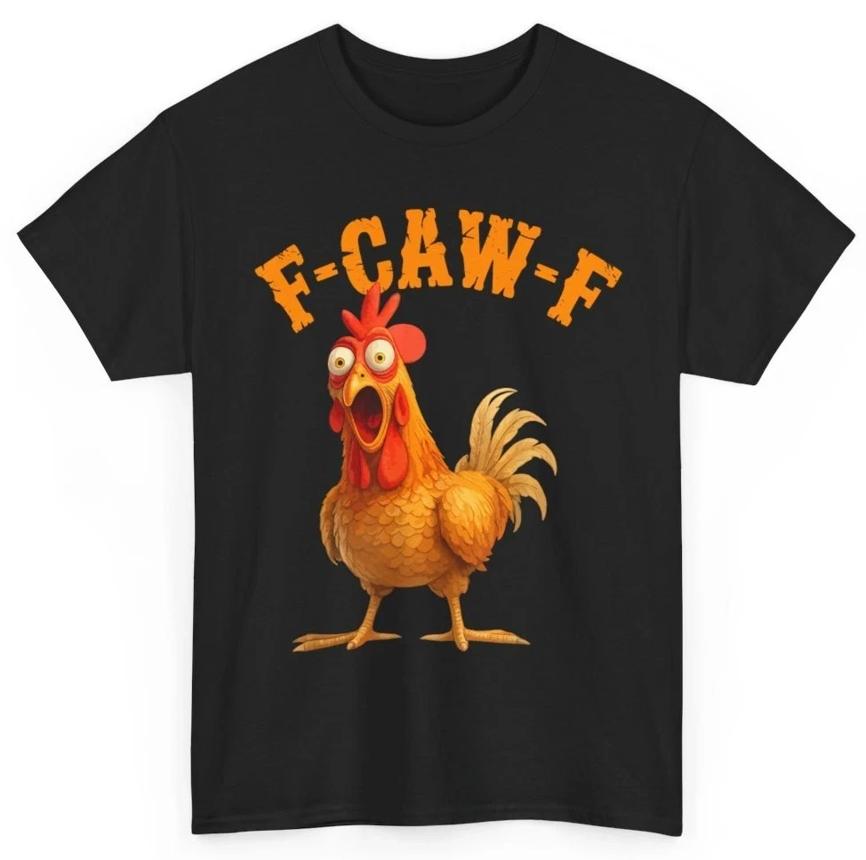 مضحك F-Caw-F الدجاج قميص ، FCAWF الدجاج النساء الرجال الفكاهة قميص Harajuku الجرافيك تي شيرت المتضخم تي شيرت الرجال الملابس
