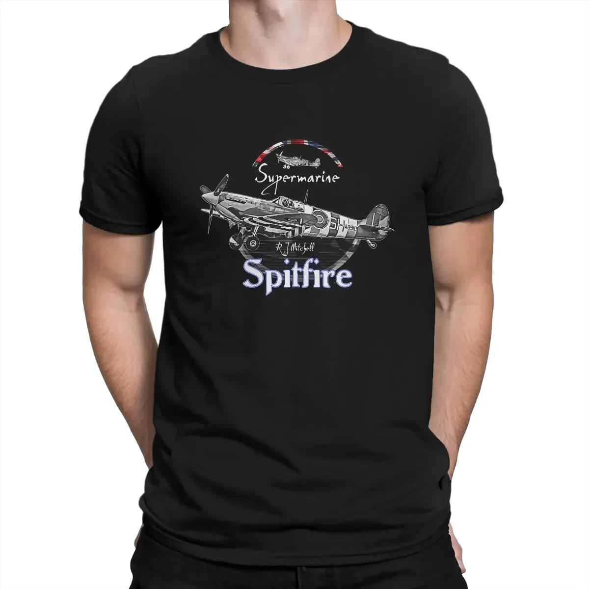 High Technology T Shirt For Men Pure Cotton  T-Shirts Round Neck Supermarine Spitfire Tee Shirt Short Sleeve Tops Gift Idea