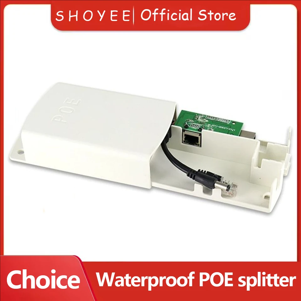 New Waterproof POE Splitter IP67 48V to 12V IEEE 802.3af/at Adapter for Outdoor IP Camera CCTV Security System
