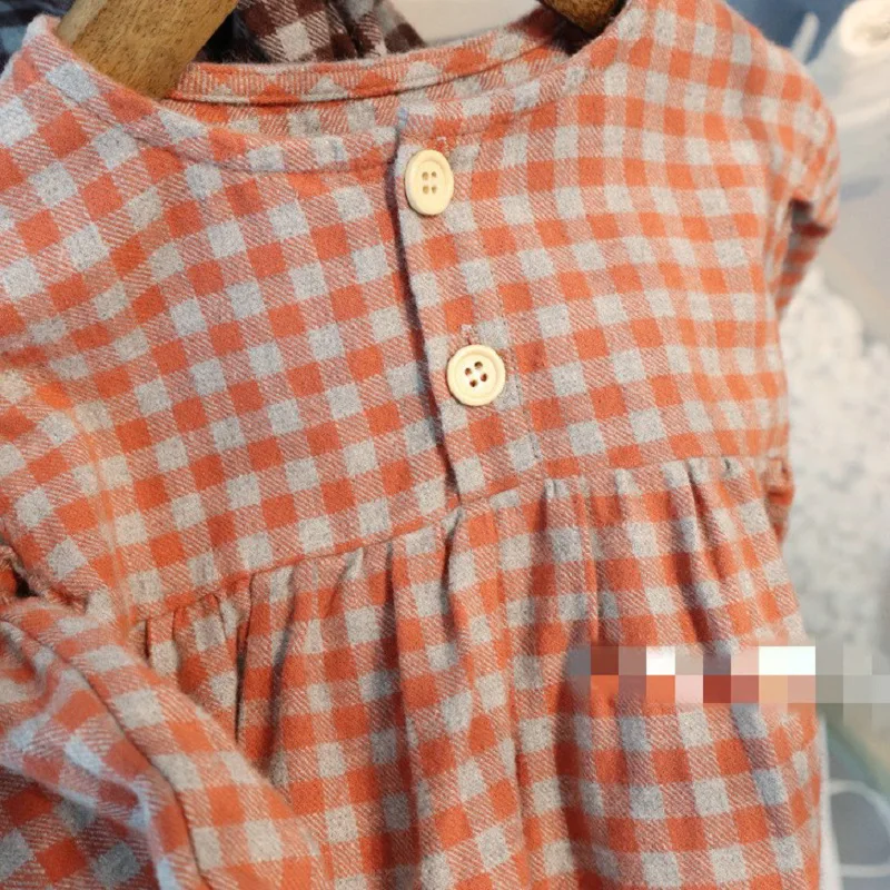 Children Clothing Girls Plaid Lady Long Sleeved Dress Princess 2023 Spring and Summer New Fashionable Casual Simple Dress