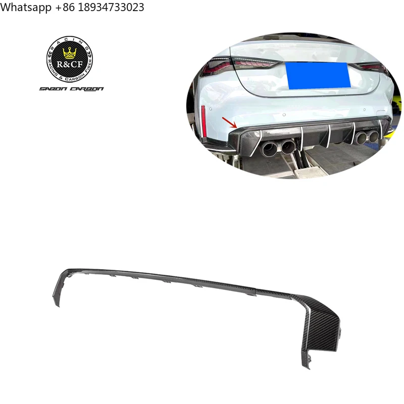 

For BMW G80 M3 G82 G83 M4 Dry Carbon Fiber OE Style Rear Bumper Decorative Garnish Trim Replacement 2021 2022 Prepreg