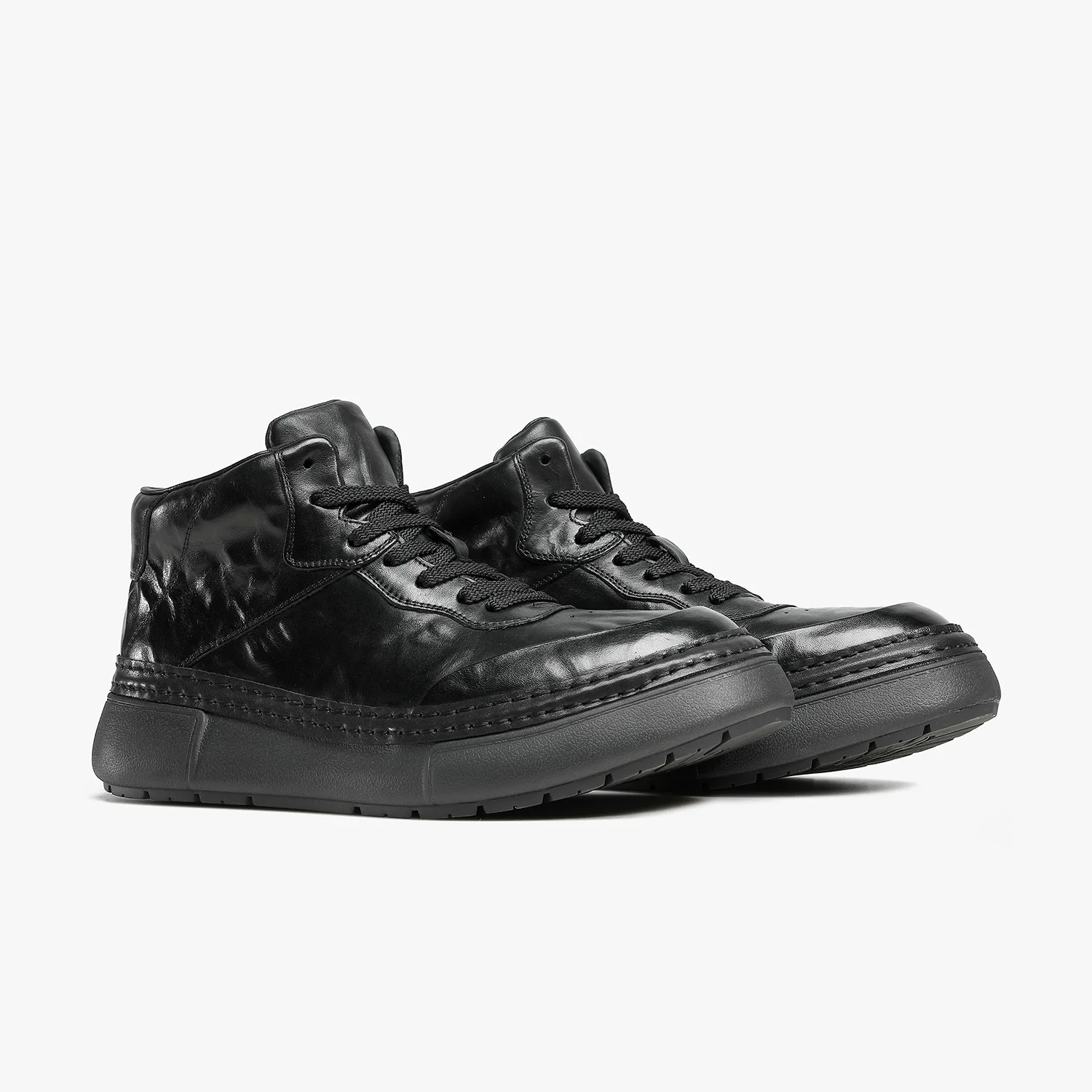 

Desai winter new warm high top shoes thick soles men's casual shoes leather wear shoes increase shoes cotton shoes