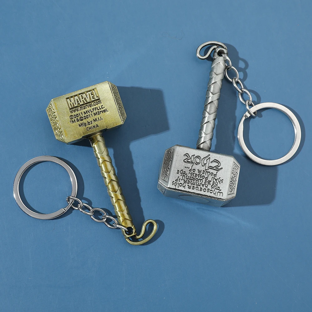 Trendy Avengers Thor Mjolnir Keychain - Superhero Thor Key Holder Backpack Accessory for Movie Fans Personality Gift Item