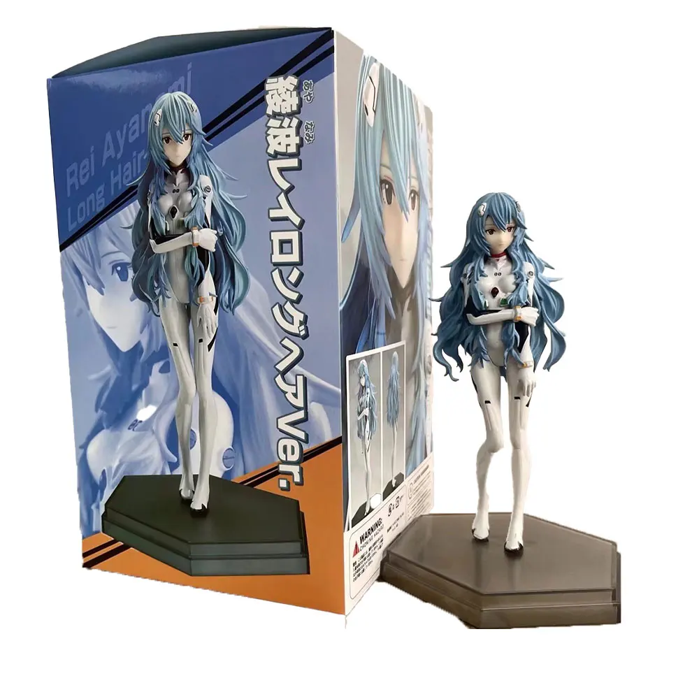 17Cm Eva Anime Figuur Ayanami Rei Lang Haar Staande Animatie Speelgoed Model Geschenkcollectie Ornamenten Decoratie Pvc
