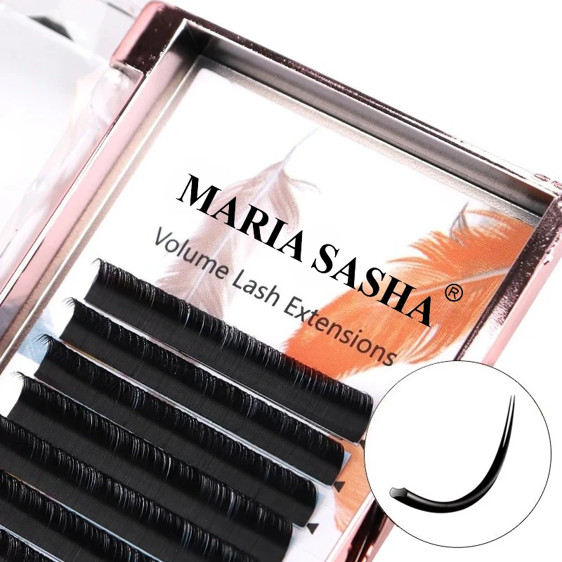 MARIA Matte Flat Eyelashes Extension L Curl Individual Mixed Spit Ellipse Soft Nature Lashes Supplies Wholesale