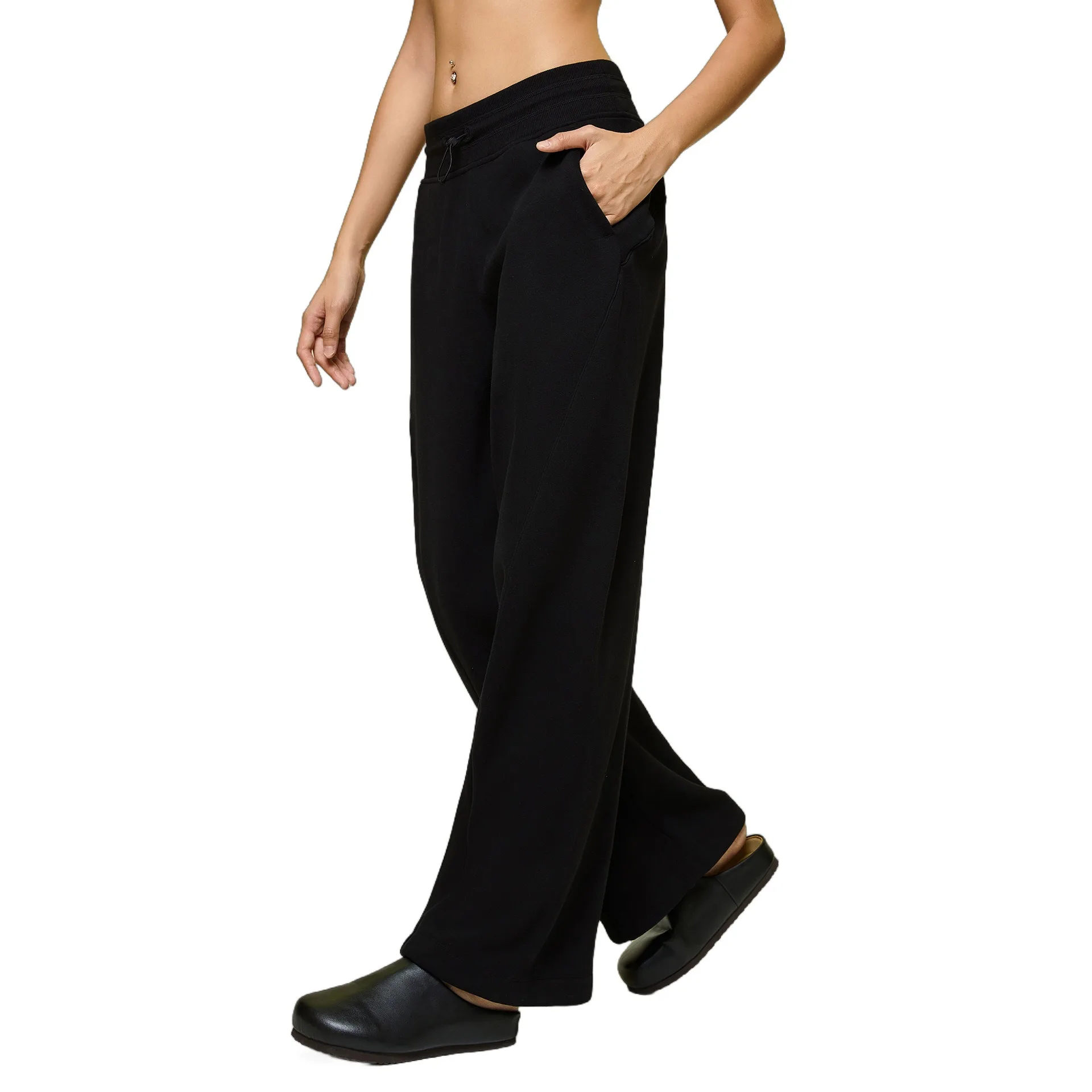 Lemon Women's Fleece Lined Sports Trousers Autumn Winter Casual Loose Slimming Straight-leg Pants Versatile Commuting Corsets