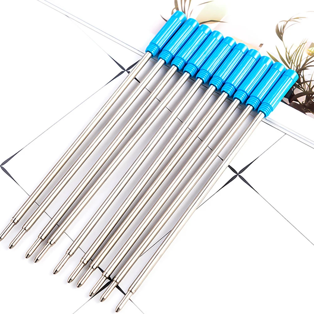

50Pcs Blue Ink Metal Ballpoint Pen Refills Smooth Writing Replacement Pen Ink Refills for Office School Supplies