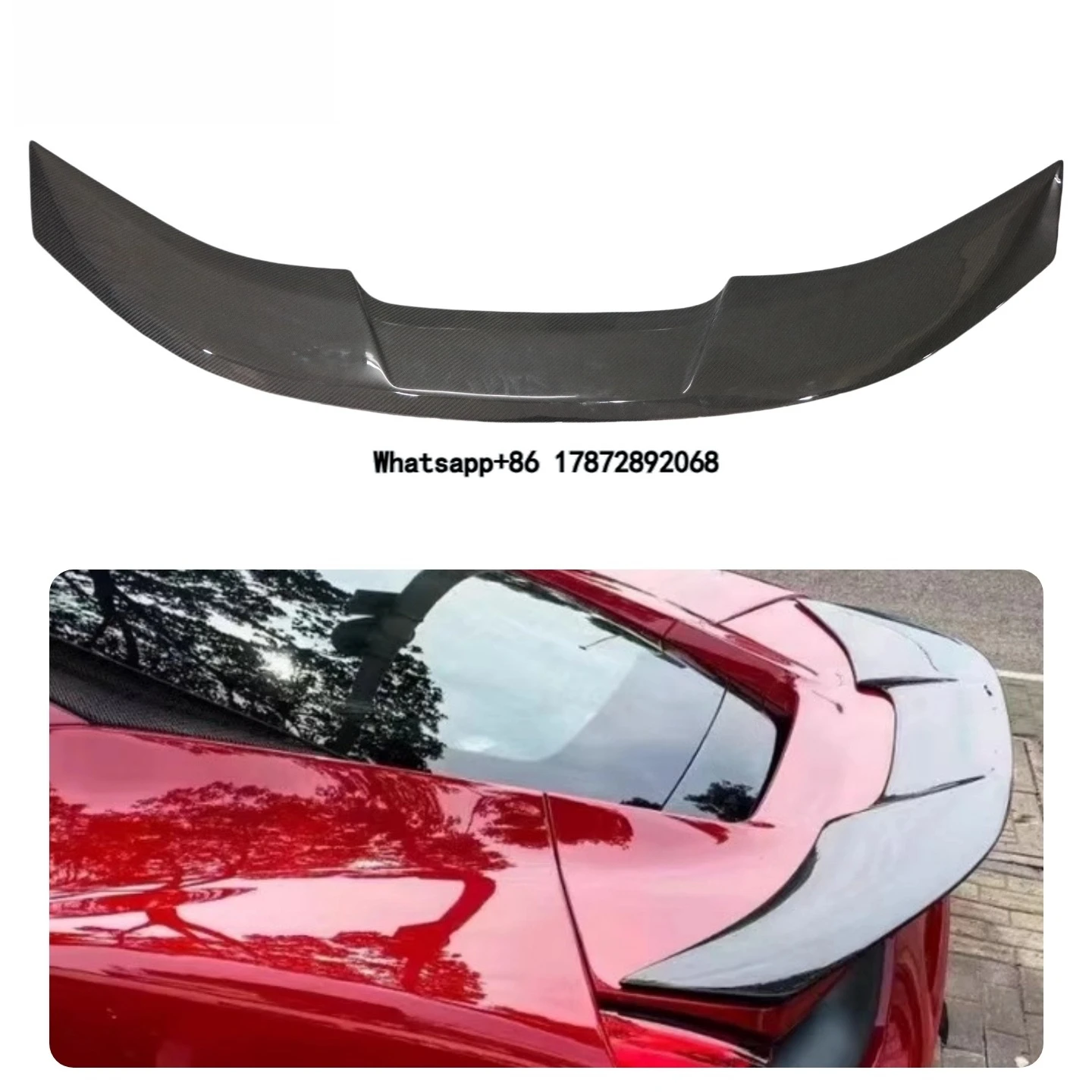 

For 488 Style Car Tuning High Quality Hot Sale V Style Carbon Fiber Rear Spoiler Wing