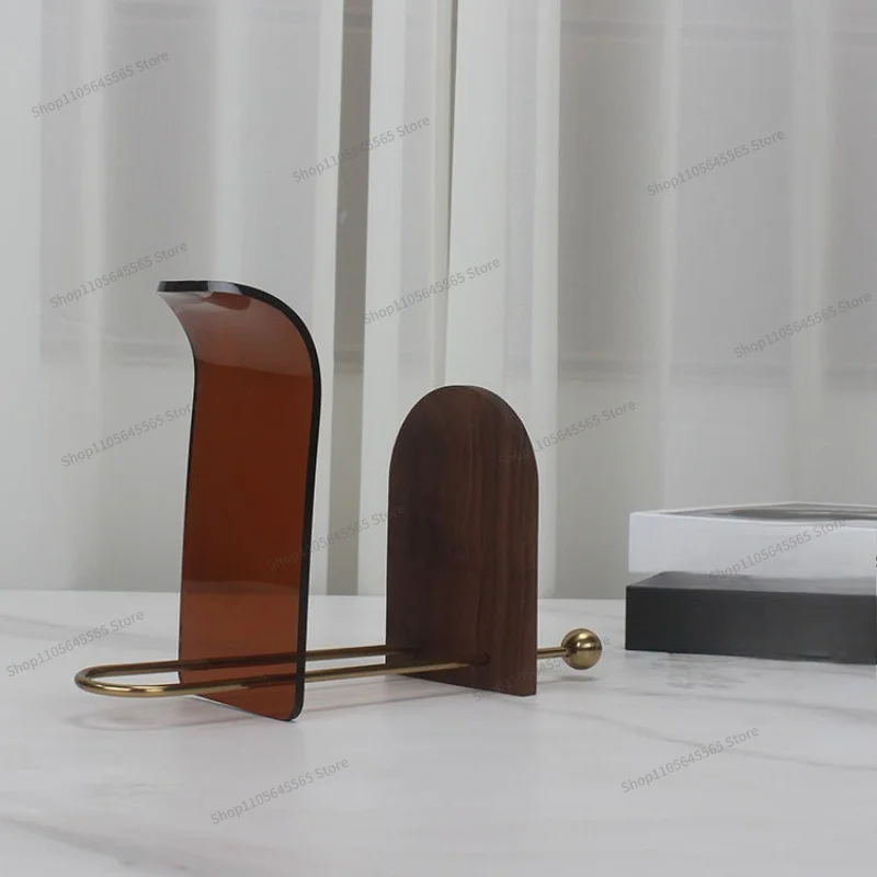 For Modern Minimalist Creative Acrylic Wooden Book Stand Bookshelf with Book Shelves, Study Desk Storage Rack Ornaments