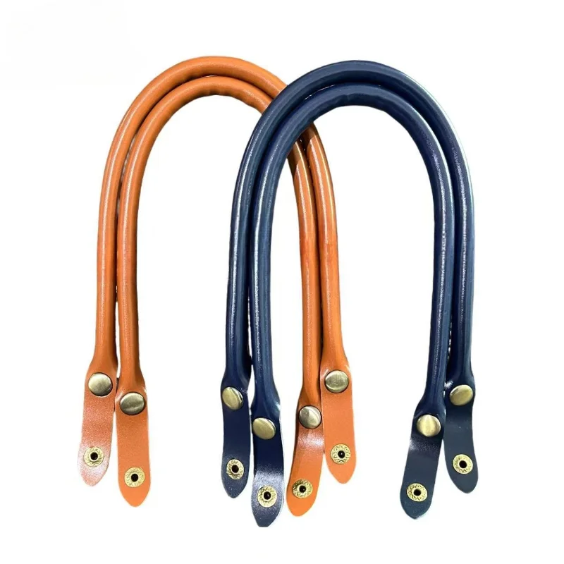 

2Pcs Purse Handles 47cm Length Handbag Handles Black PU Leather Purse Strap with Button For Handbag