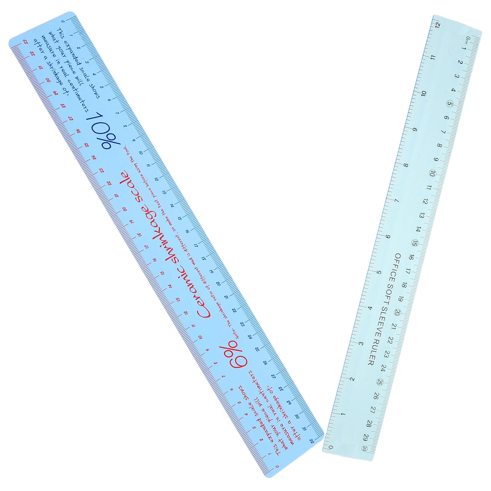 

2pcs Ceramic Shrinkage Ruler Plastic Soft Measuring Tool for Pottery Clay Sculpture Crafting Projects Supplies
