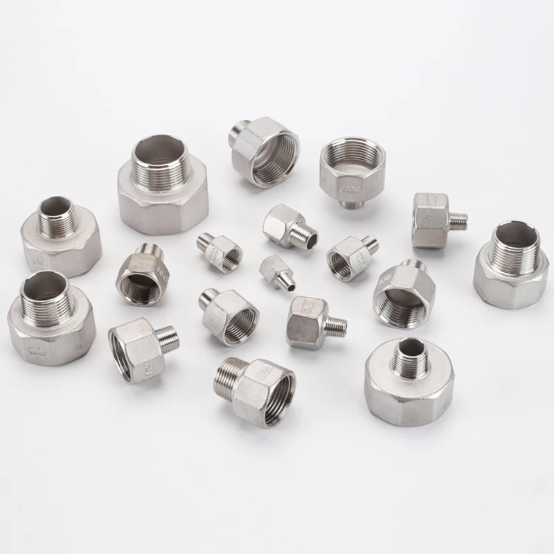 1/8 "1/4" 1/2 "3/4" 1 "1-1/4" 1-1/2 "2" BSP Dây Chuyền Giảm Tốc Kết Nối Adapter Nữ X Nam Phối Ren Thẳng 304 Thép Không Gỉ Thông Tắc Đường Ống