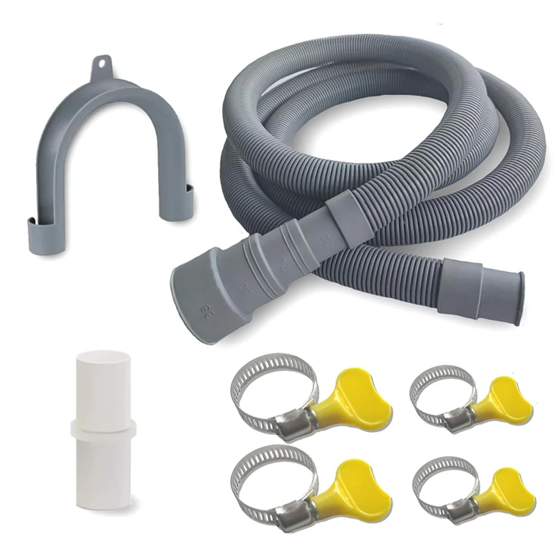 Efficient-6.5Ft Washing Machine Drain Hose Extension Kit-Universal For Washer, Dishwasher & Dehumidifier,With U-Bracket,Adapter