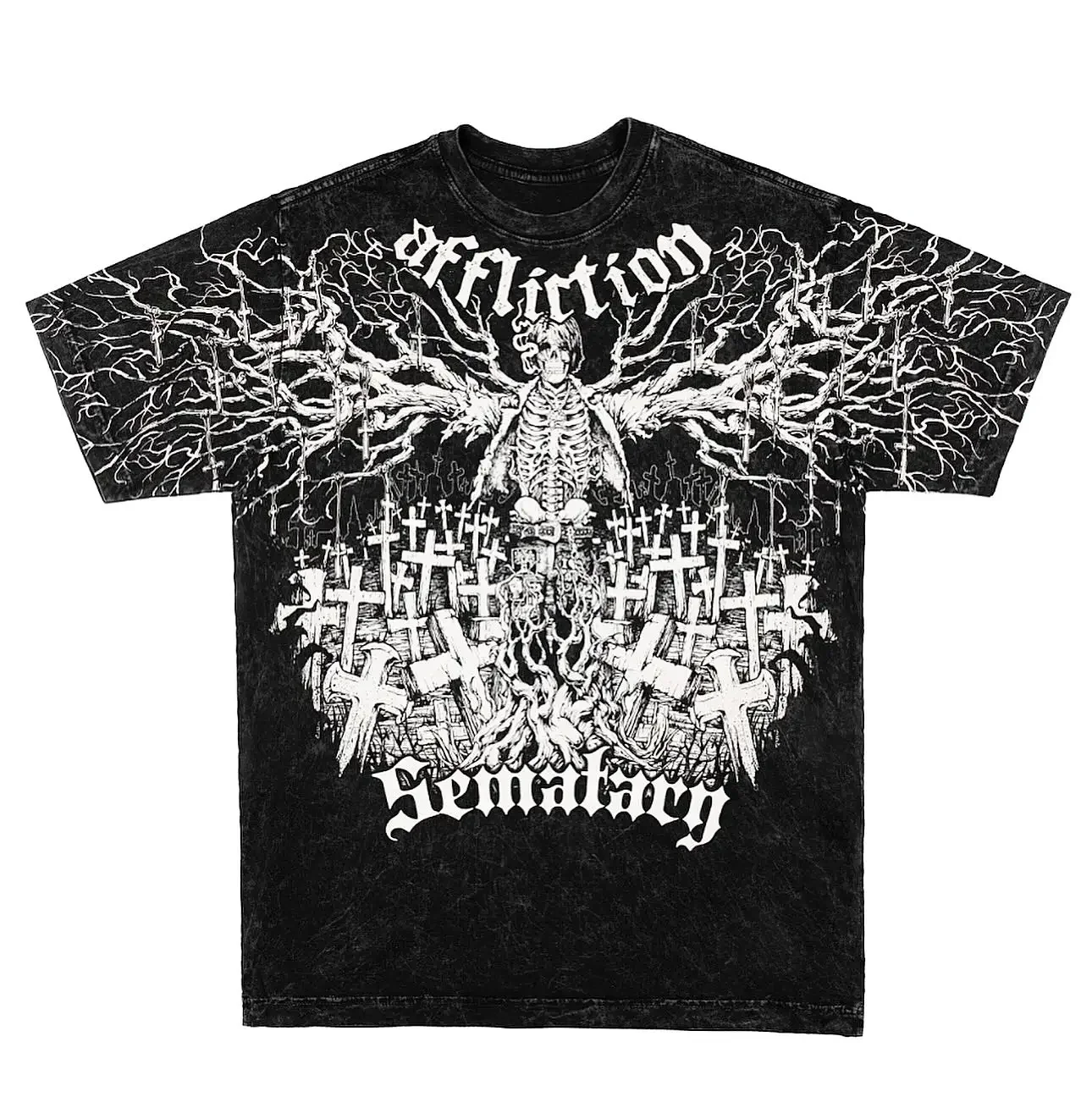 Men Women Y2K Grunge Short-sleeved T-shirt American Goth Haunted Graphic T-shirt Retro Streetwear Top Men's T-shirt Harajuku